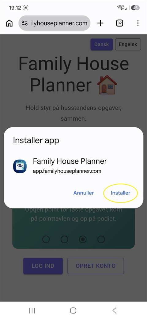 Installer-dialogen