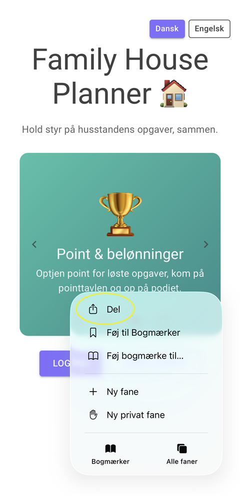 Del i menuen